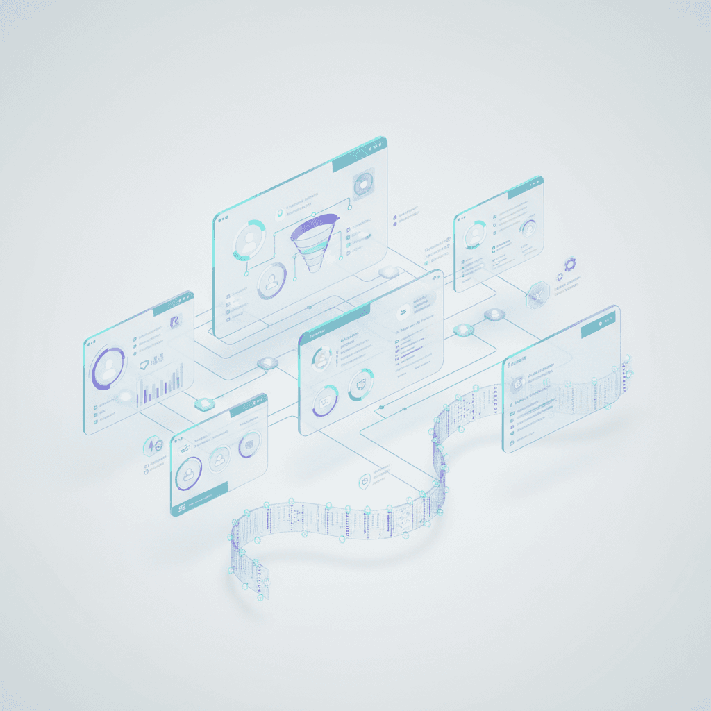 CRM dashboard and workflow automation visualization