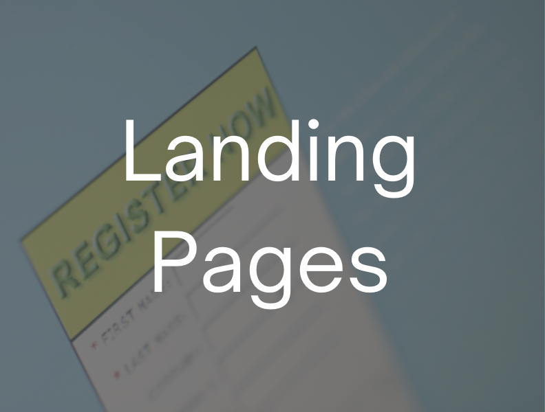 White Text: Landing Pages Background: Registration Form